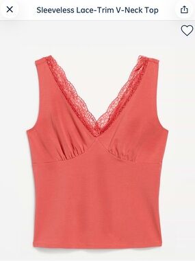 Old Navy Lace-Trim V-Neck Tank Top - Coral